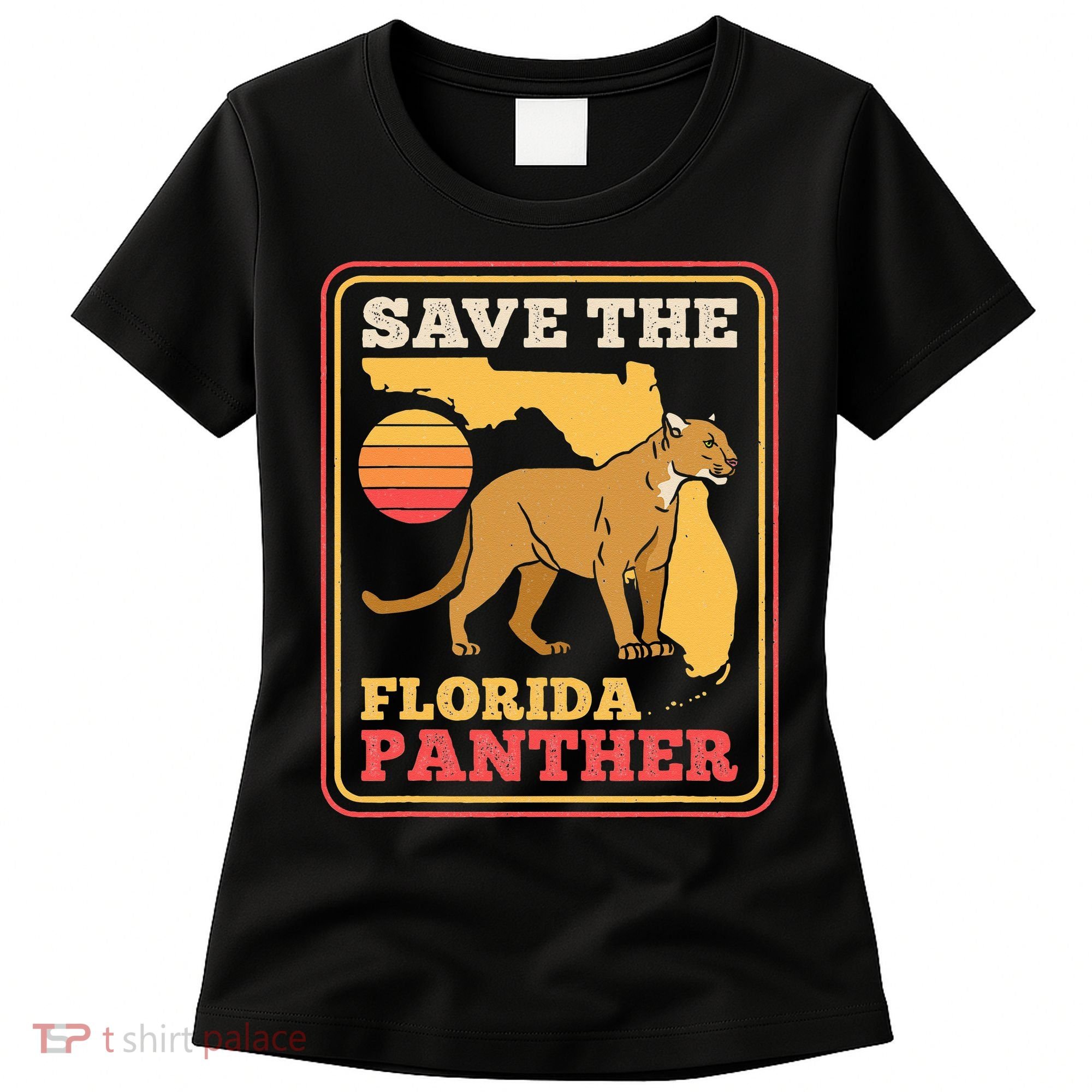 Save The Florida Panther Retro Wildlife Cougar Women's T-Shirt