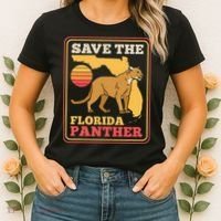 Save The Florida Panther Retro Wildlife Cougar Women's T-Shirt thumb 2