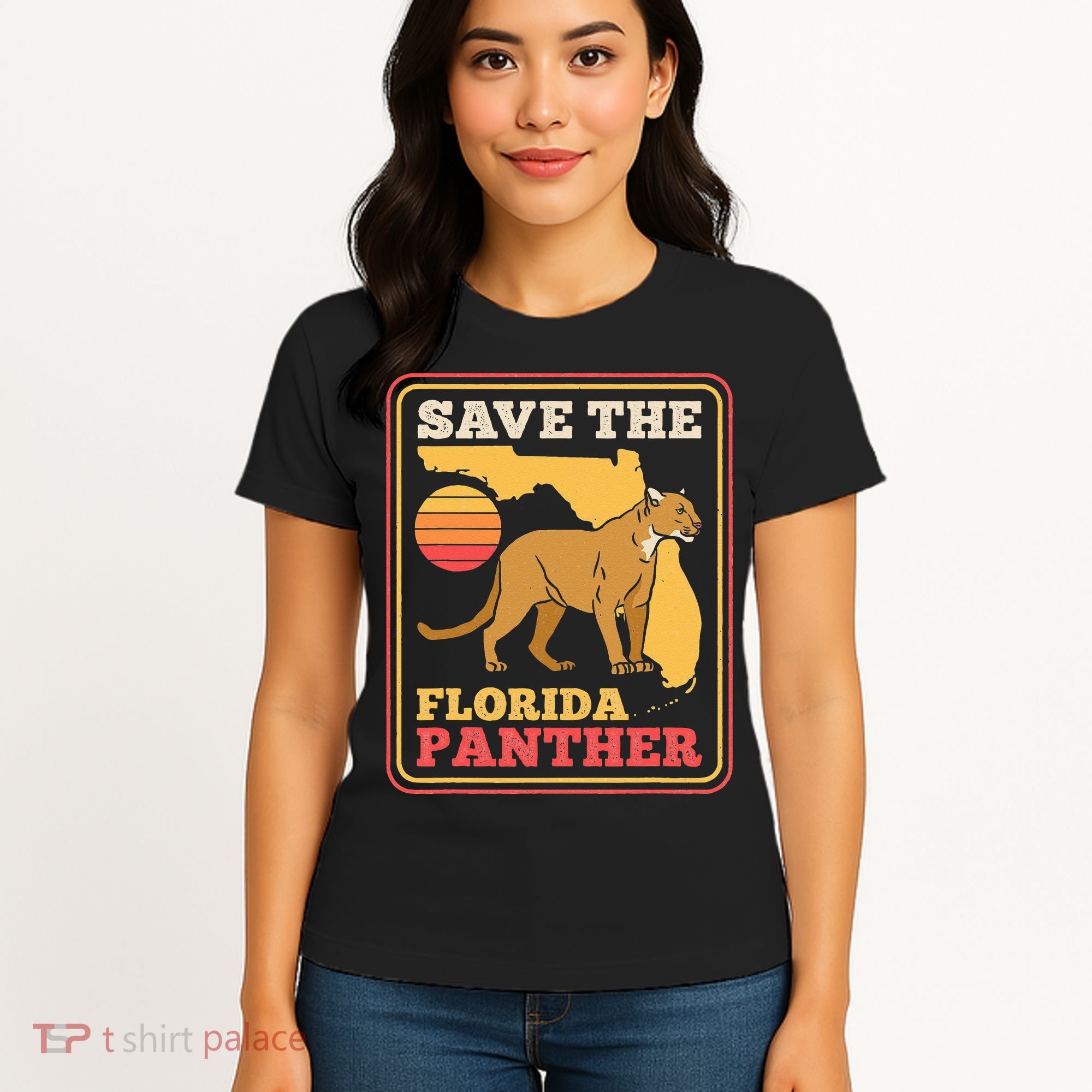Save The Florida Panther Retro Wildlife Cougar Women's T-Shirt