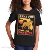 Save The Florida Panther Retro Wildlife Cougar Kids T-Shirt thumb 2