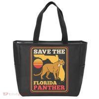 Save The Florida Panther Retro Wildlife Cougar Tote Bag thumb 0