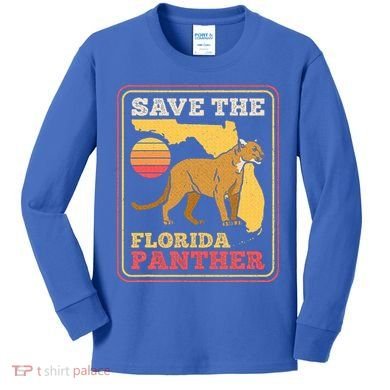 Save The Florida Panther Kids Long Sleeve Shirt