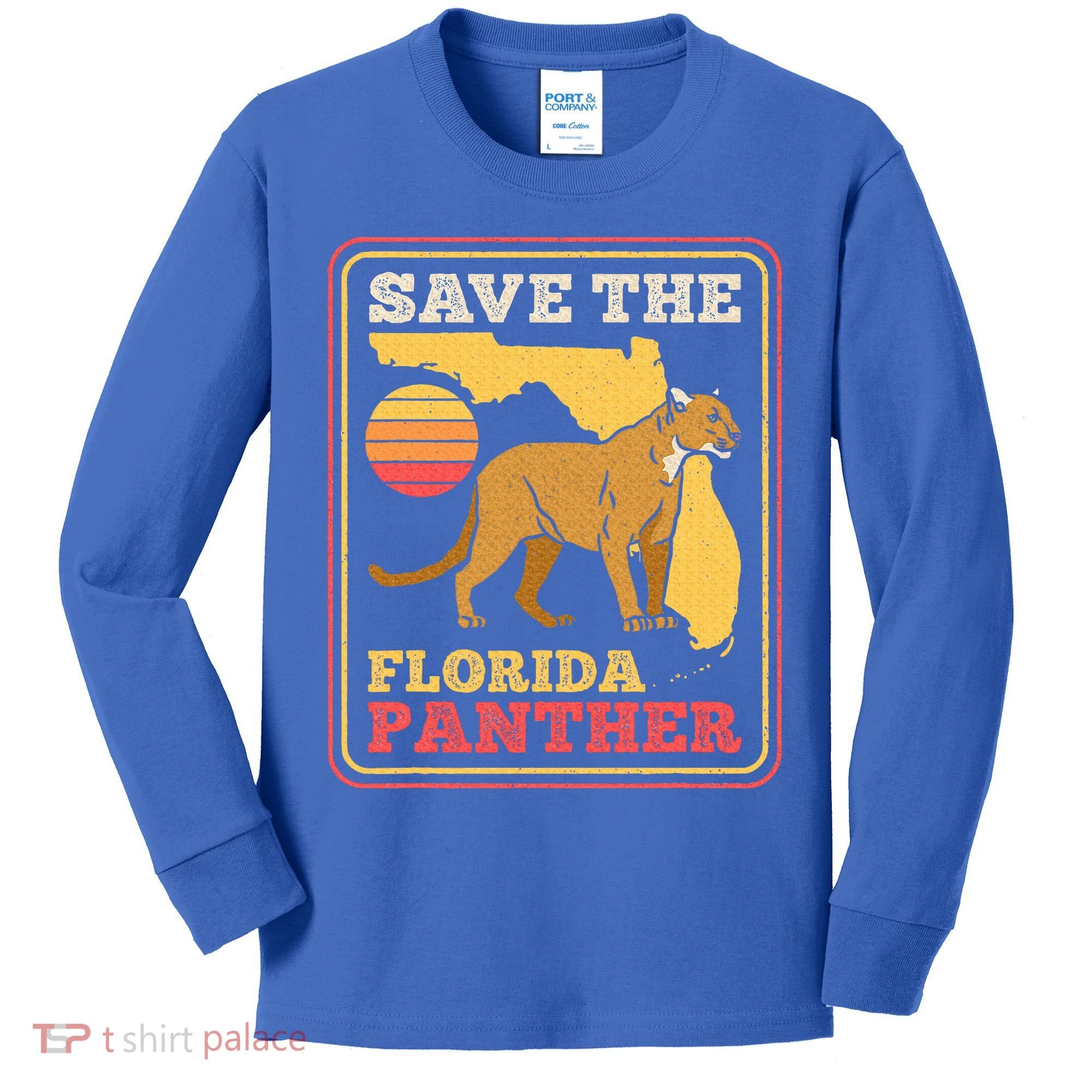 Save The Florida Panther Kids Long Sleeve Shirt