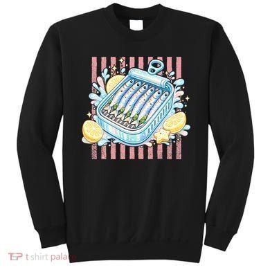 Sardines Tinned Fish Retro Striped Kawaki Anime Sweatshirt