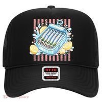 Sardines Tinned Fish Retro Striped Kawaki Anime Hat thumb 0