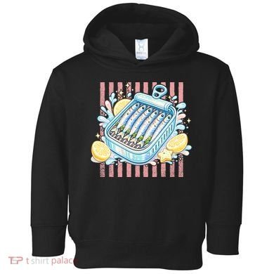 Sardines Tinned Fish Retro Striped Kawaki Anime Toddler Hoodie