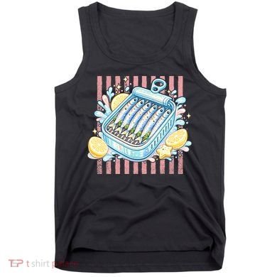 Sardines Tinned Fish Retro Striped Kawaki Anime Tank Top