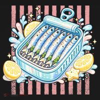 Sardines Tinned Fish Retro Striped Kawaki Anime Women's Long Sleeve Shirt thumb 2