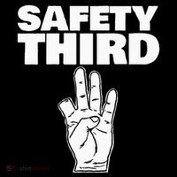 Safety Third Funny Missing Finger Safety Third Button thumb 1