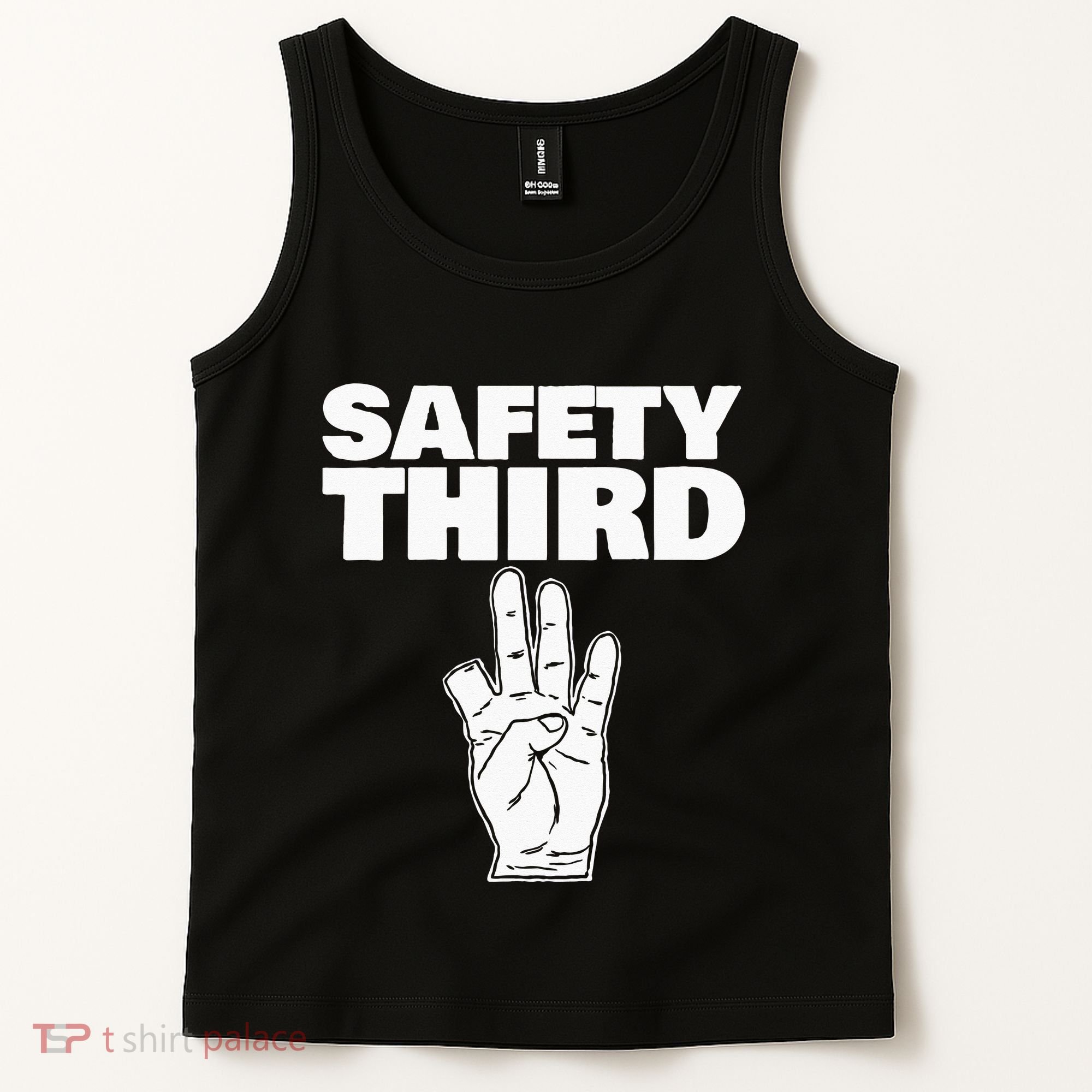 Safety Third Funny Missing Finger Safety Third Tank Top