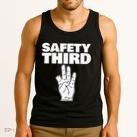 Safety Third Funny Missing Finger Safety Third Tank Top thumb 3