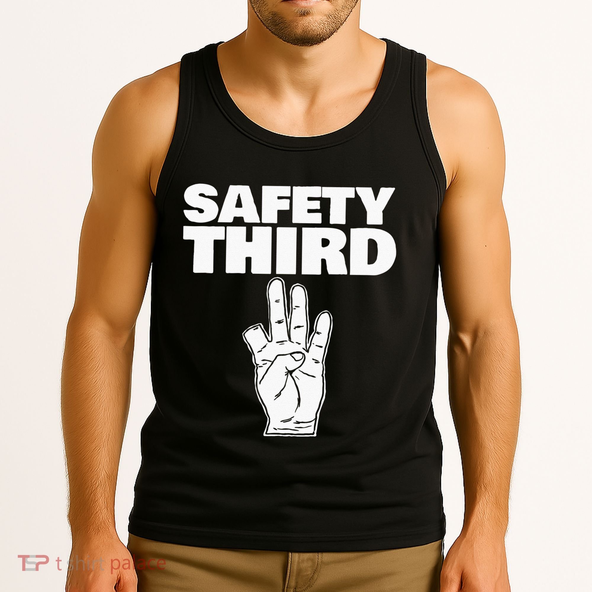 Safety Third Funny Missing Finger Safety Third Tank Top