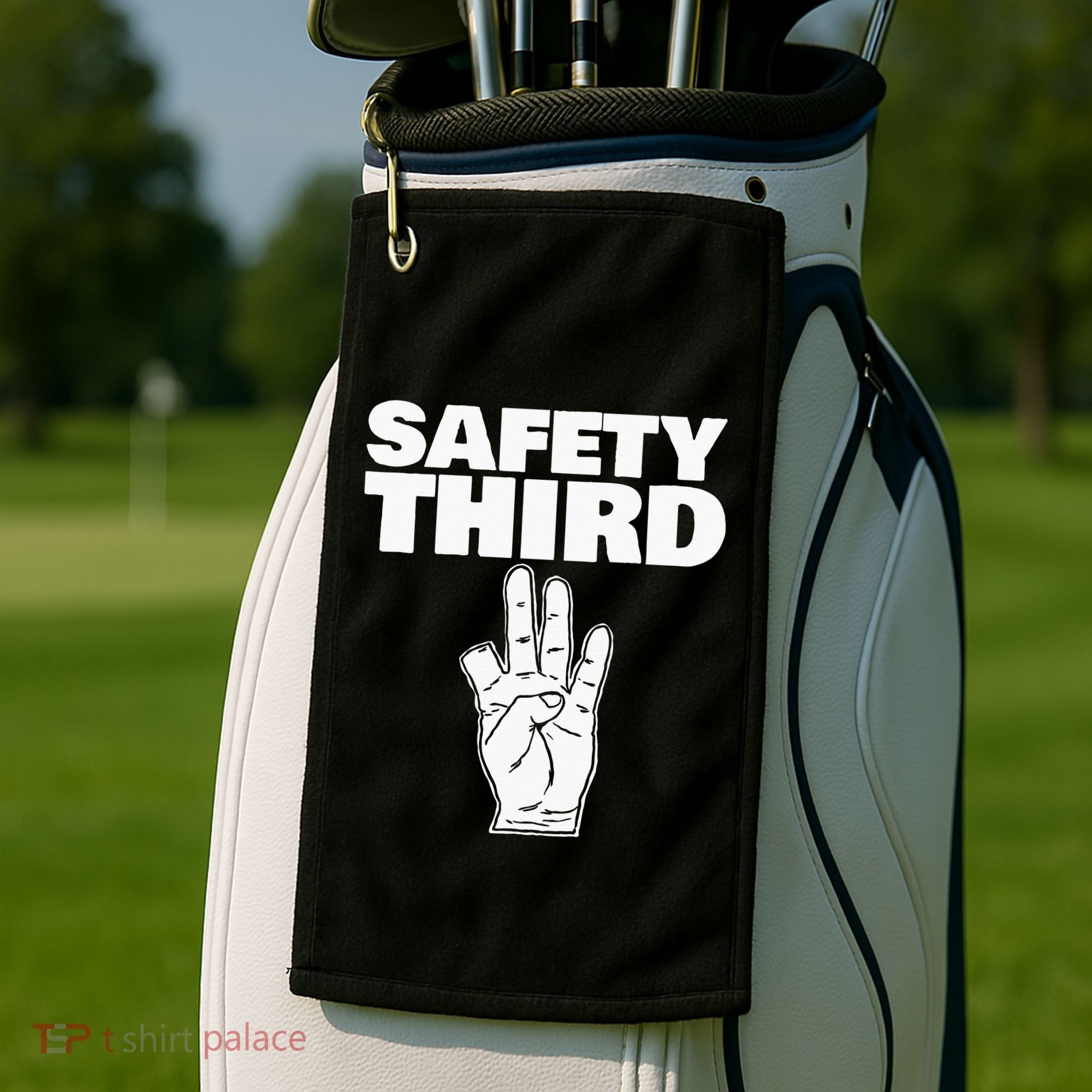 Safety Third Funny Missing Finger Safety Third Golf Towel