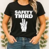Safety Third Funny Missing Finger Safety Third Women's T-Shirt thumb 2