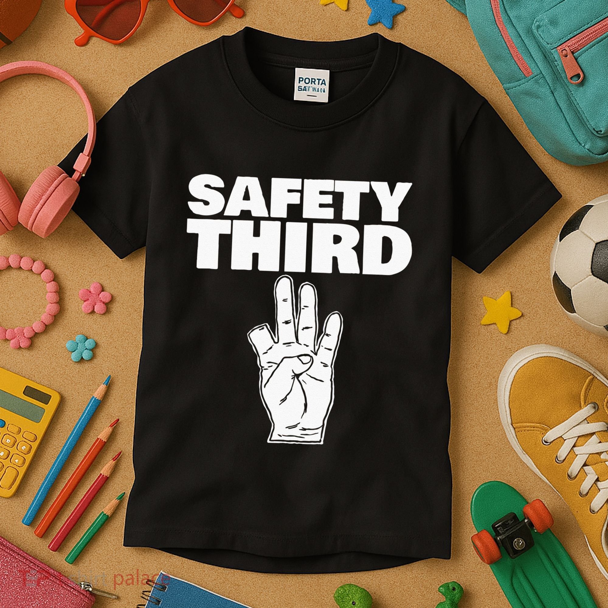 Safety Third Funny Missing Finger Safety Third Kids T-Shirt