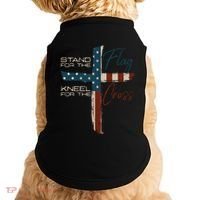 Stand The Flag And Cross Faith American Christian Great Gift Doggie Tank thumb 0