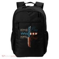 Stand The Flag And Cross Faith American Christian Great Gift Backpack thumb 0
