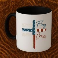 Stand The Flag And Cross Faith American Christian Great Gift Coffee Mug thumb 2