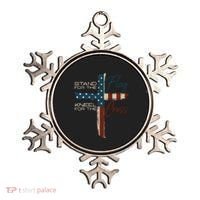 Stand The Flag And Cross Faith American Christian Great Gift Ornament thumb 0