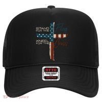 Stand The Flag And Cross Faith American Christian Great Gift Hat thumb 0