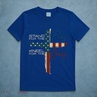 Stand The Flag And Cross Faith American Christian Great Gift T-Shirt thumb 5
