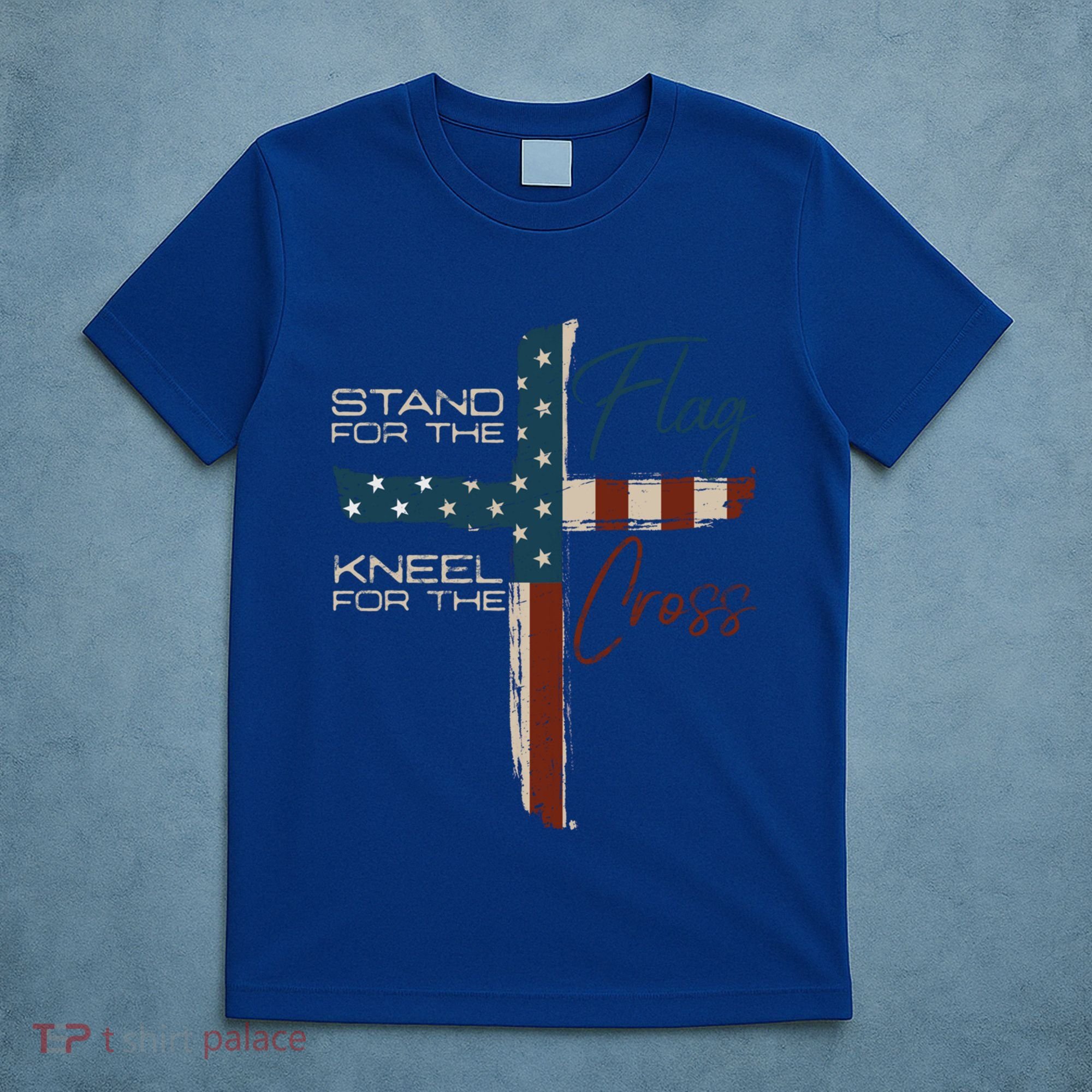 Stand The Flag And Cross Faith American Christian Great Gift T-Shirt