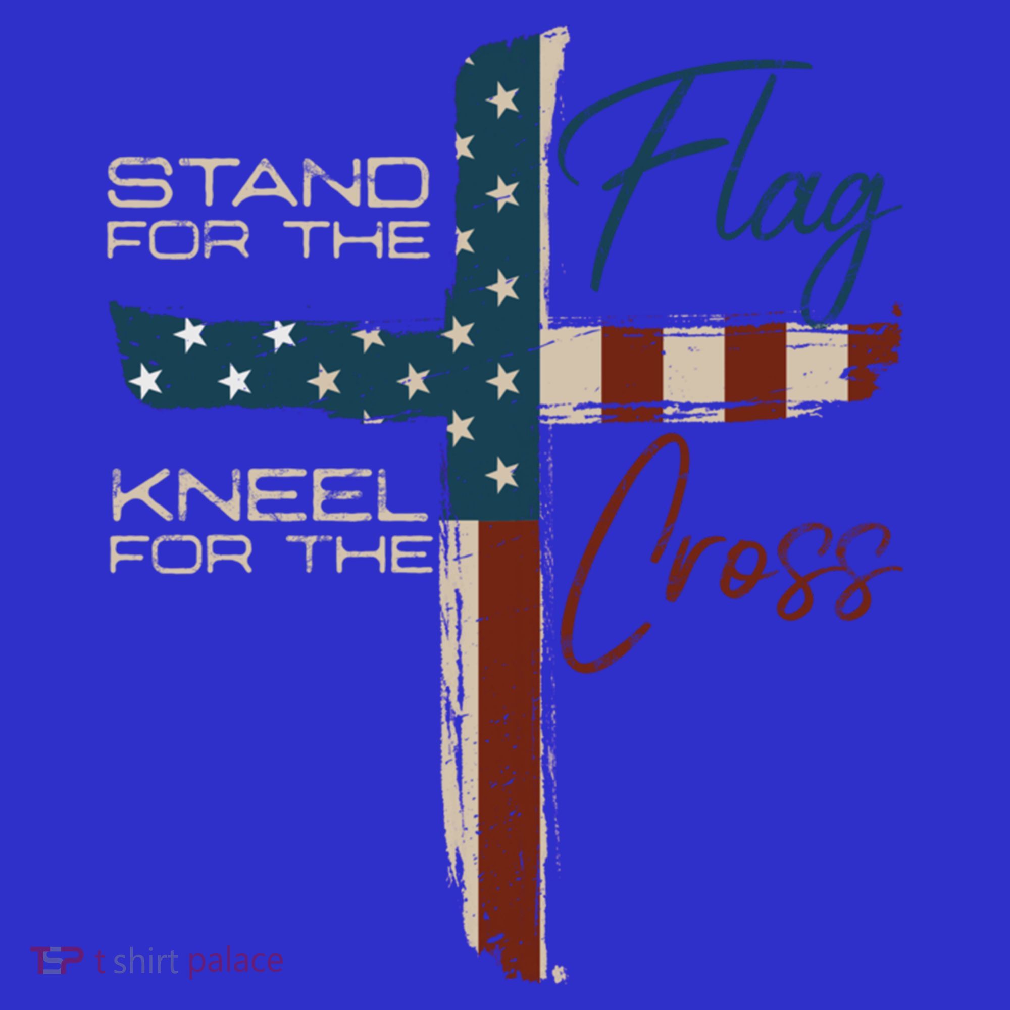 Stand The Flag And Cross Faith American Christian Great Gift T-Shirt