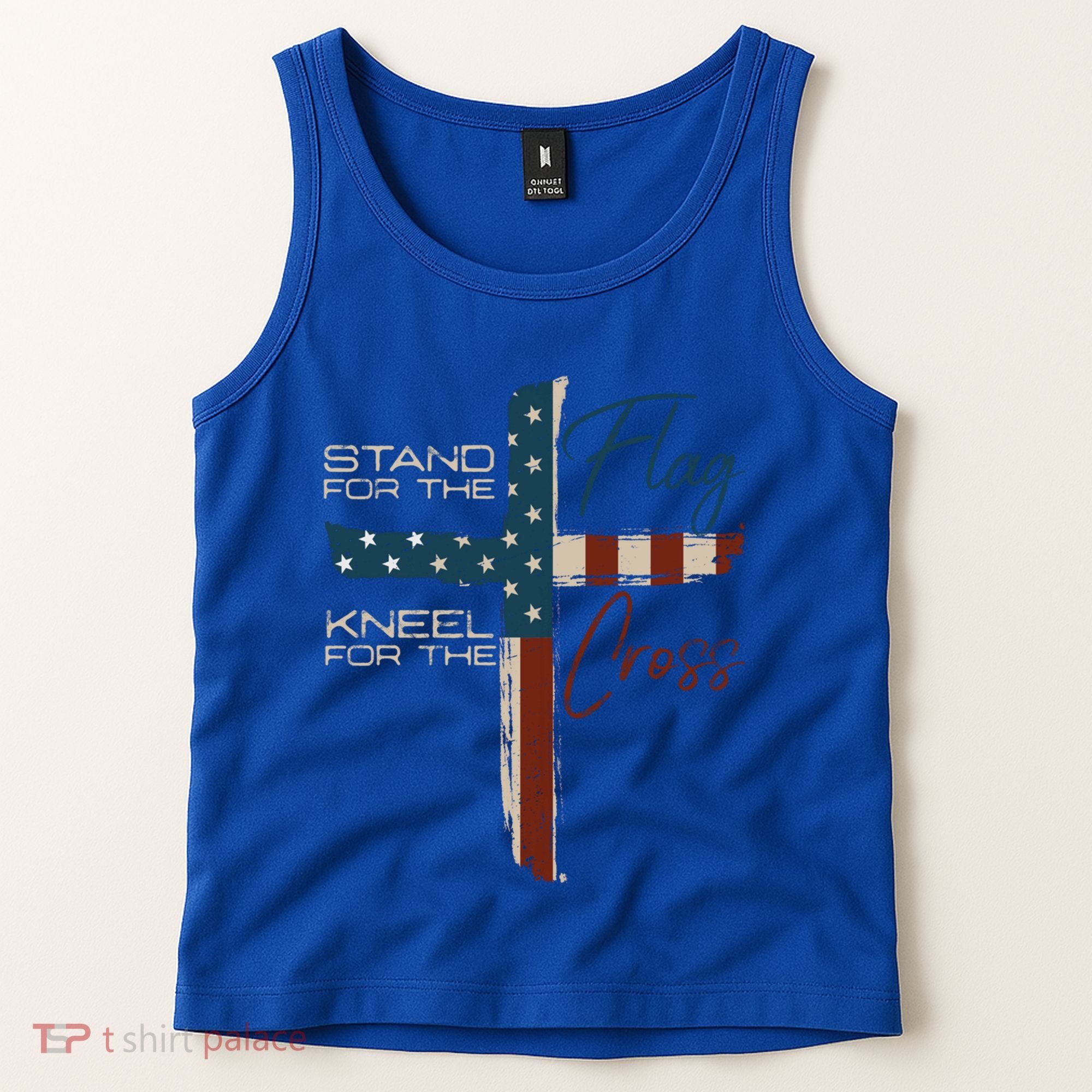 Stand The Flag And Cross Faith American Christian Great Gift Tank Top