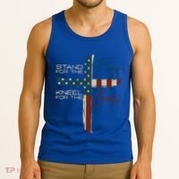 Stand The Flag And Cross Faith American Christian Great Gift Tank Top thumb 3