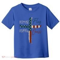 Stand The Flag And Cross Faith American Christian Great Gift Toddler T-Shirt thumb 0