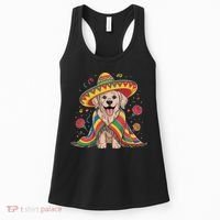 Sombrero Tacos Fiesta Pup Dog Lover Cinco De Mayo Funny Women's Tank Top thumb 0