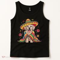 Sombrero Tacos Fiesta Pup Dog Lover Cinco De Mayo Funny Tank Top thumb 2