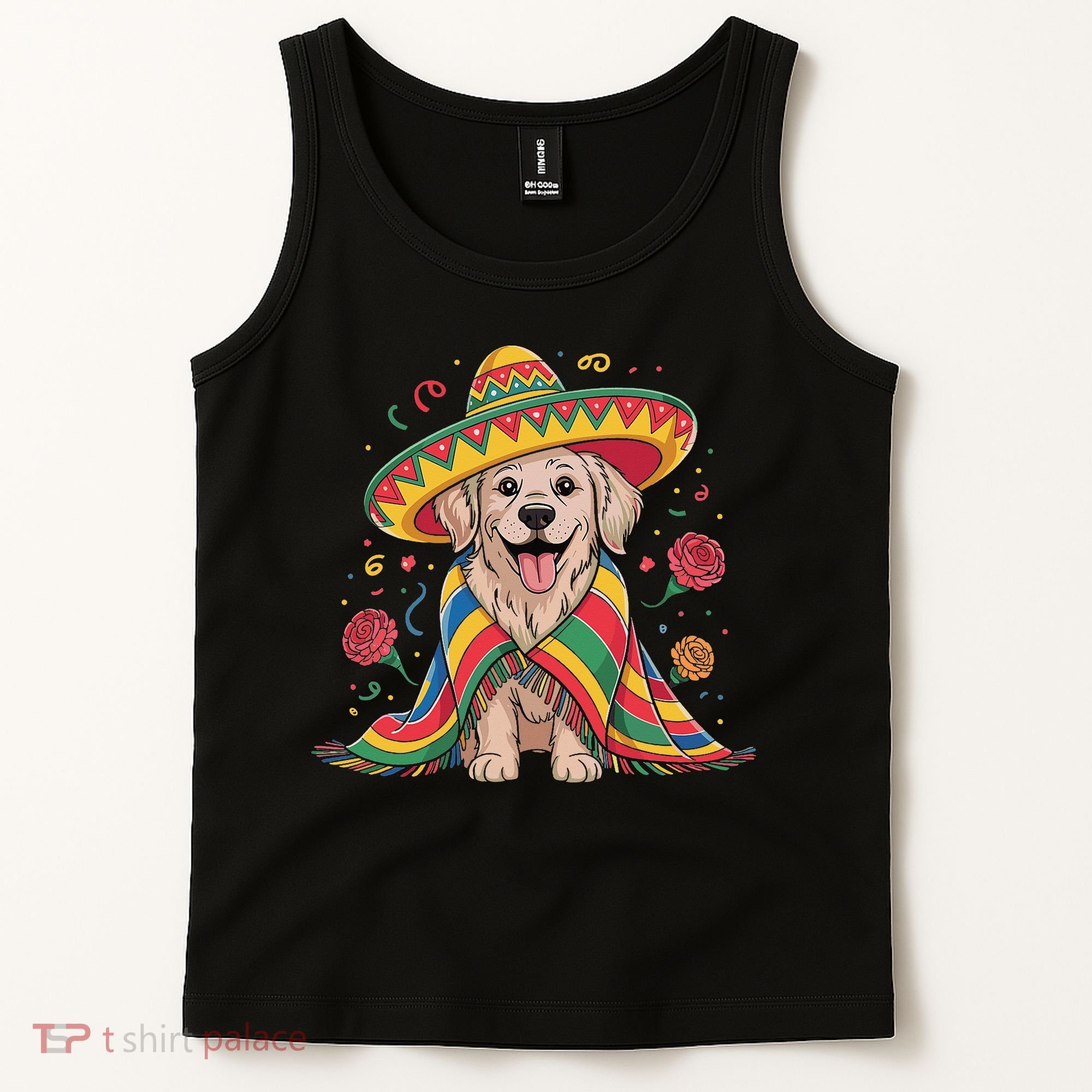 Sombrero Tacos Fiesta Pup Dog Lover Cinco De Mayo Funny Tank Top