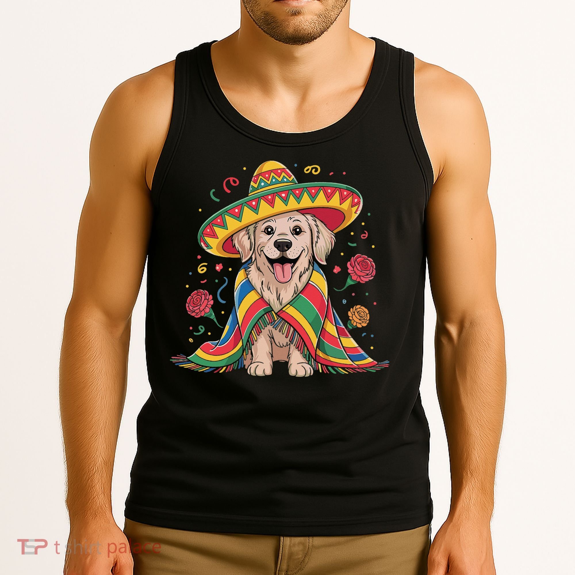 Sombrero Tacos Fiesta Pup Dog Lover Cinco De Mayo Funny Tank Top