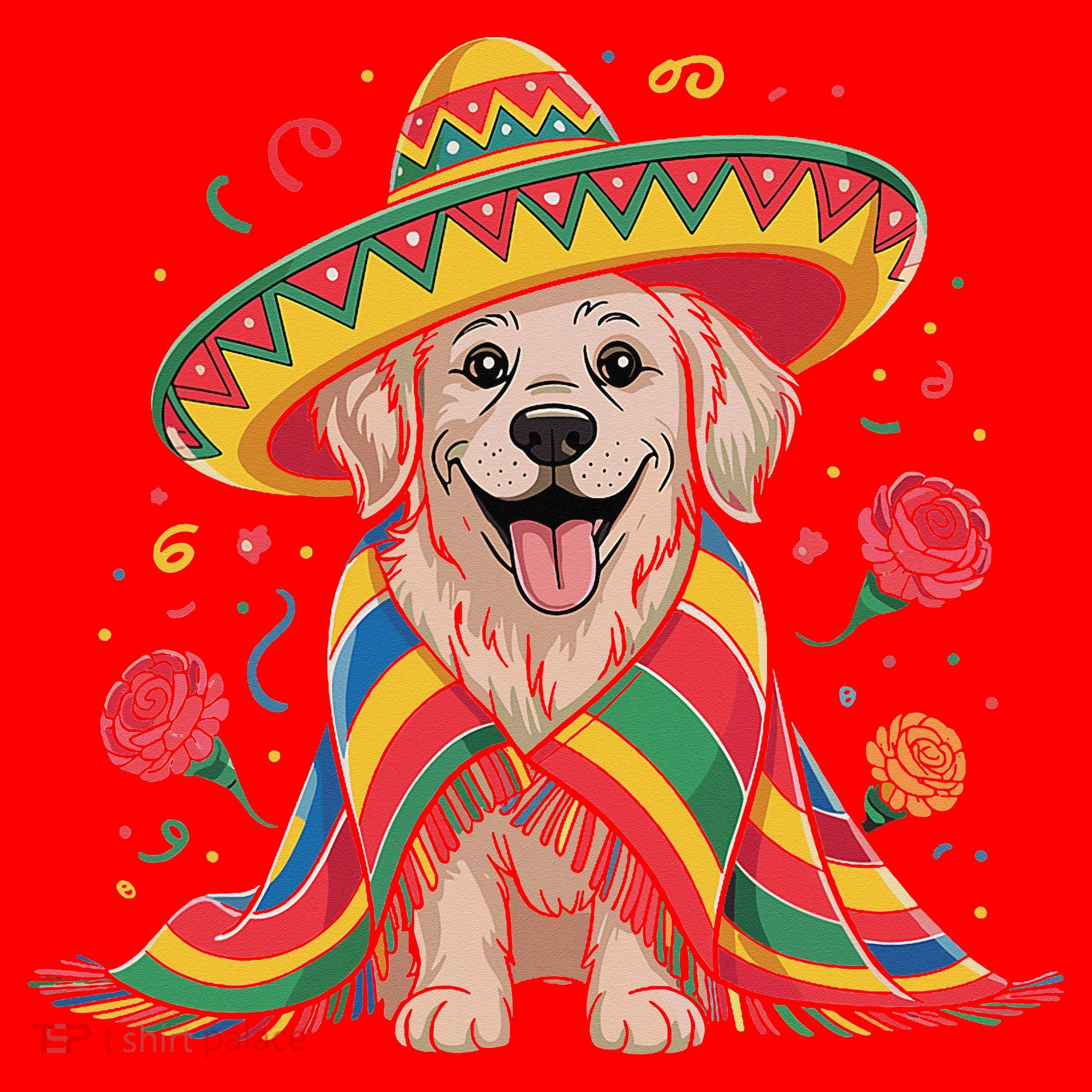 Sombrero Tacos Fiesta Pup Dog Lover Cinco De Mayo Funny Santa Hat