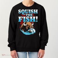 SQUISH THE FISH bison eating dolphin food chain fantasy Women's Sweatshirt thumb 0