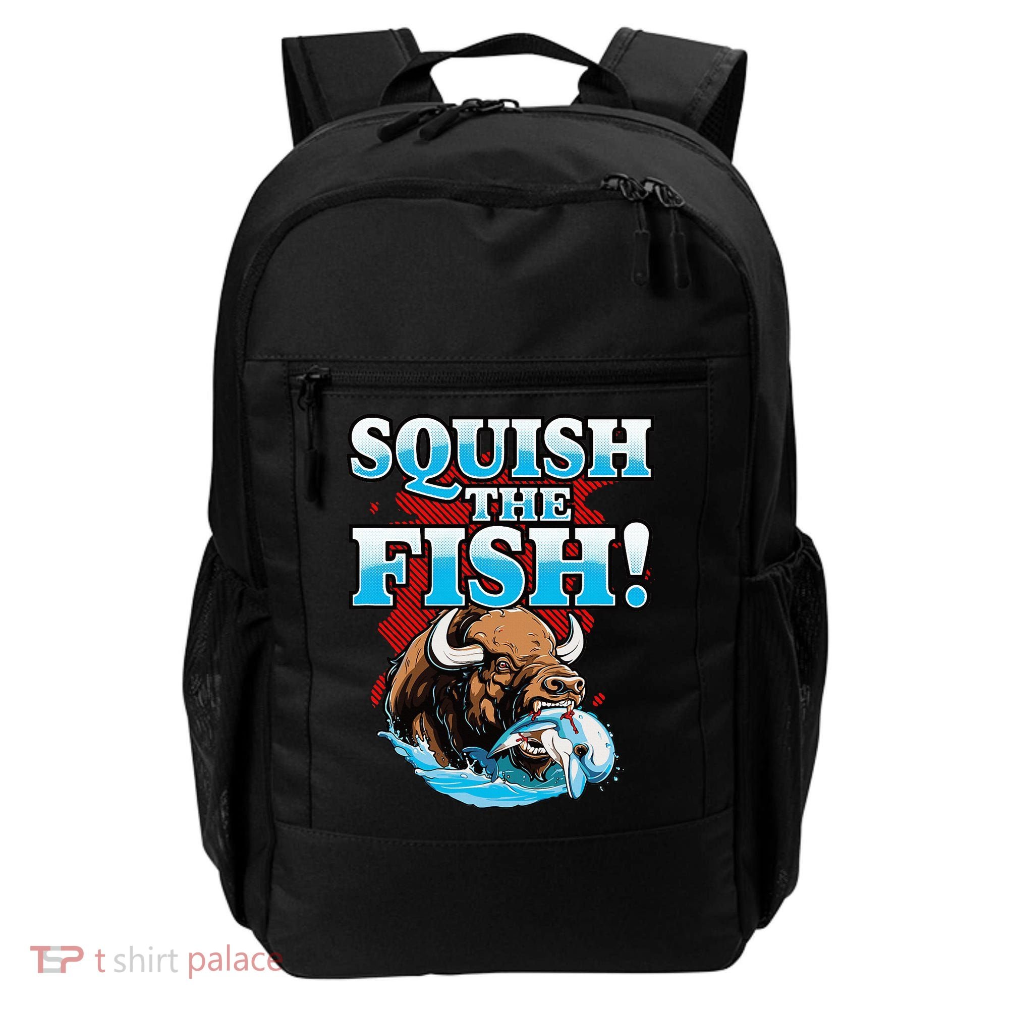 SQUISH THE FISH bison eating dolphin food chain fantasy Backpack