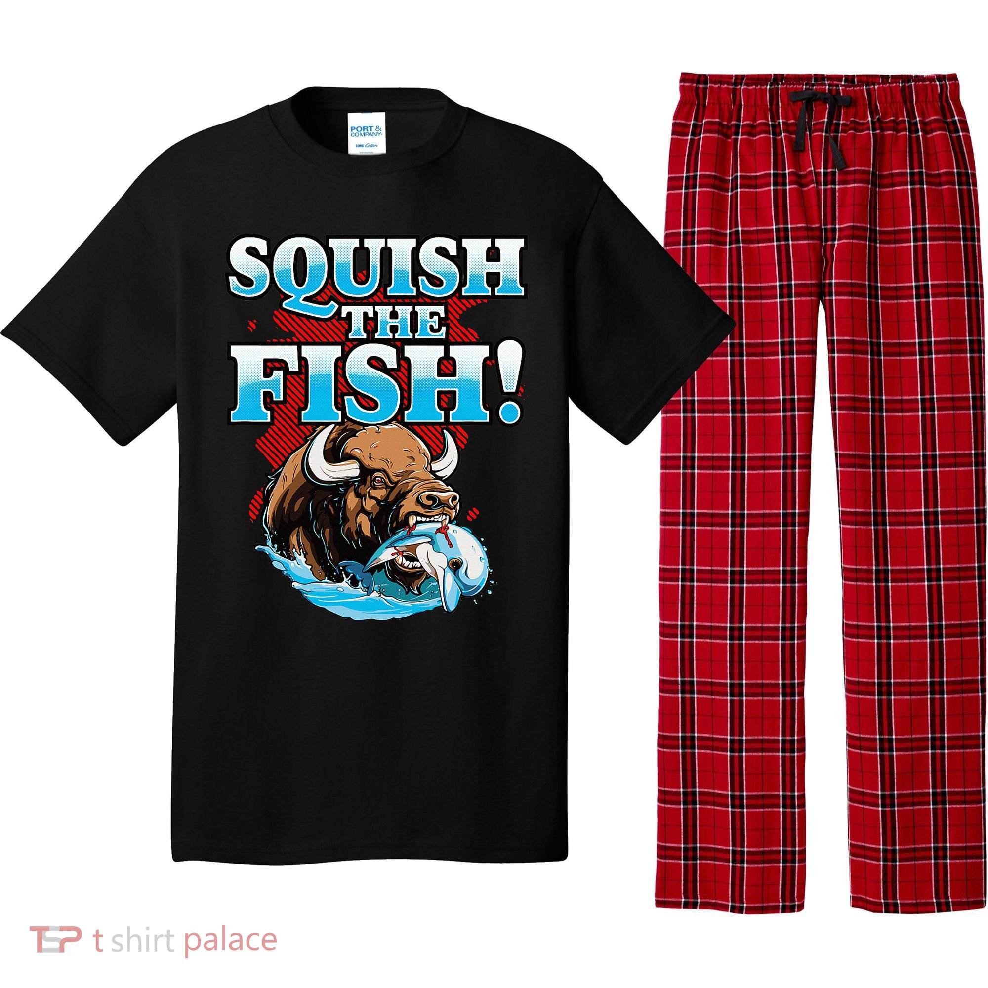 SQUISH THE FISH bison eating dolphin food chain fantasy Pajama Set