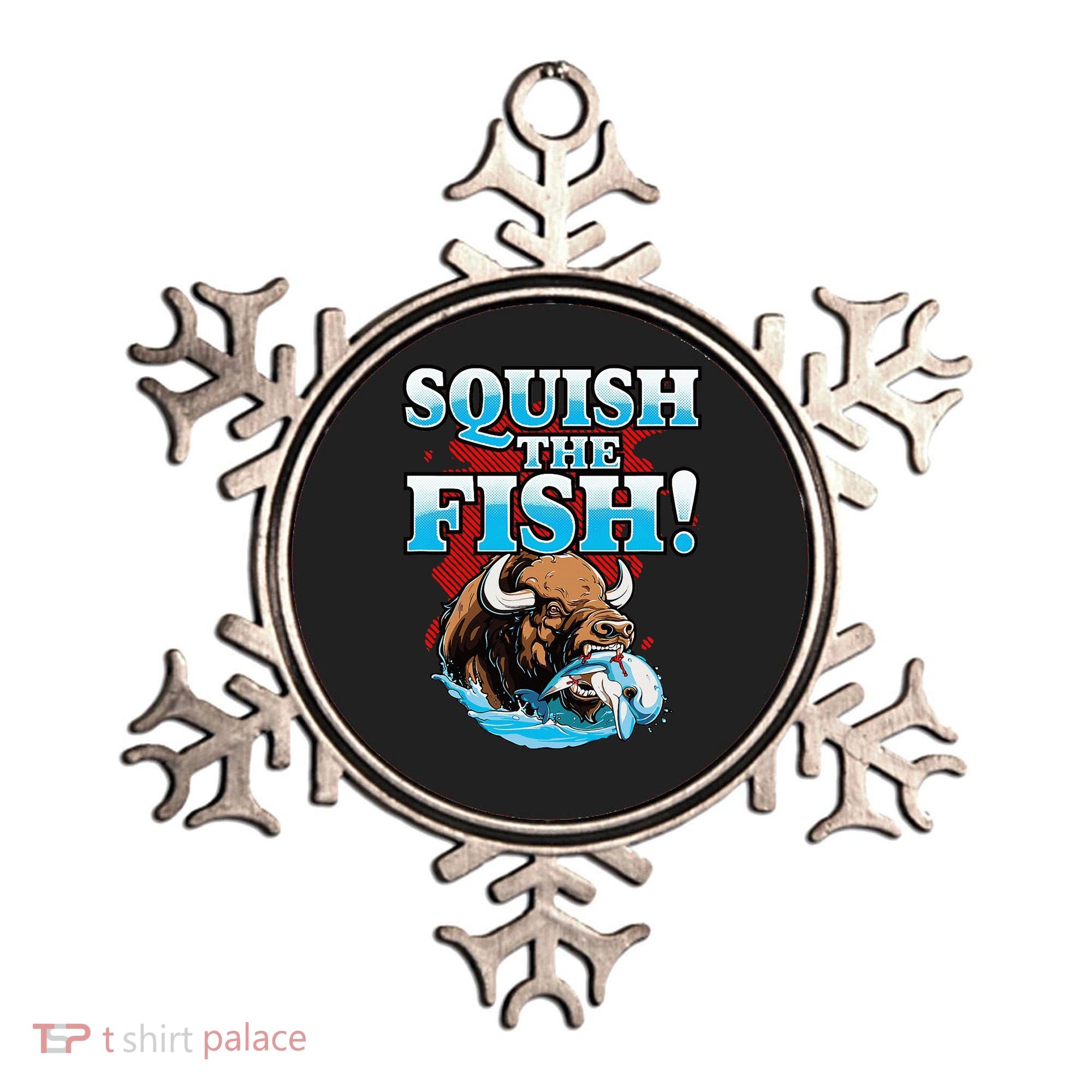 SQUISH THE FISH bison eating dolphin food chain fantasy Ornament