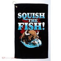 SQUISH THE FISH bison eating dolphin food chain fantasy Golf Towel thumb 0