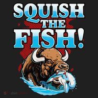 SQUISH THE FISH bison eating dolphin food chain fantasy Golf Towel thumb 3