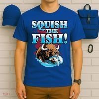 SQUISH THE FISH bison eating dolphin food chain fantasy T-Shirt thumb 6