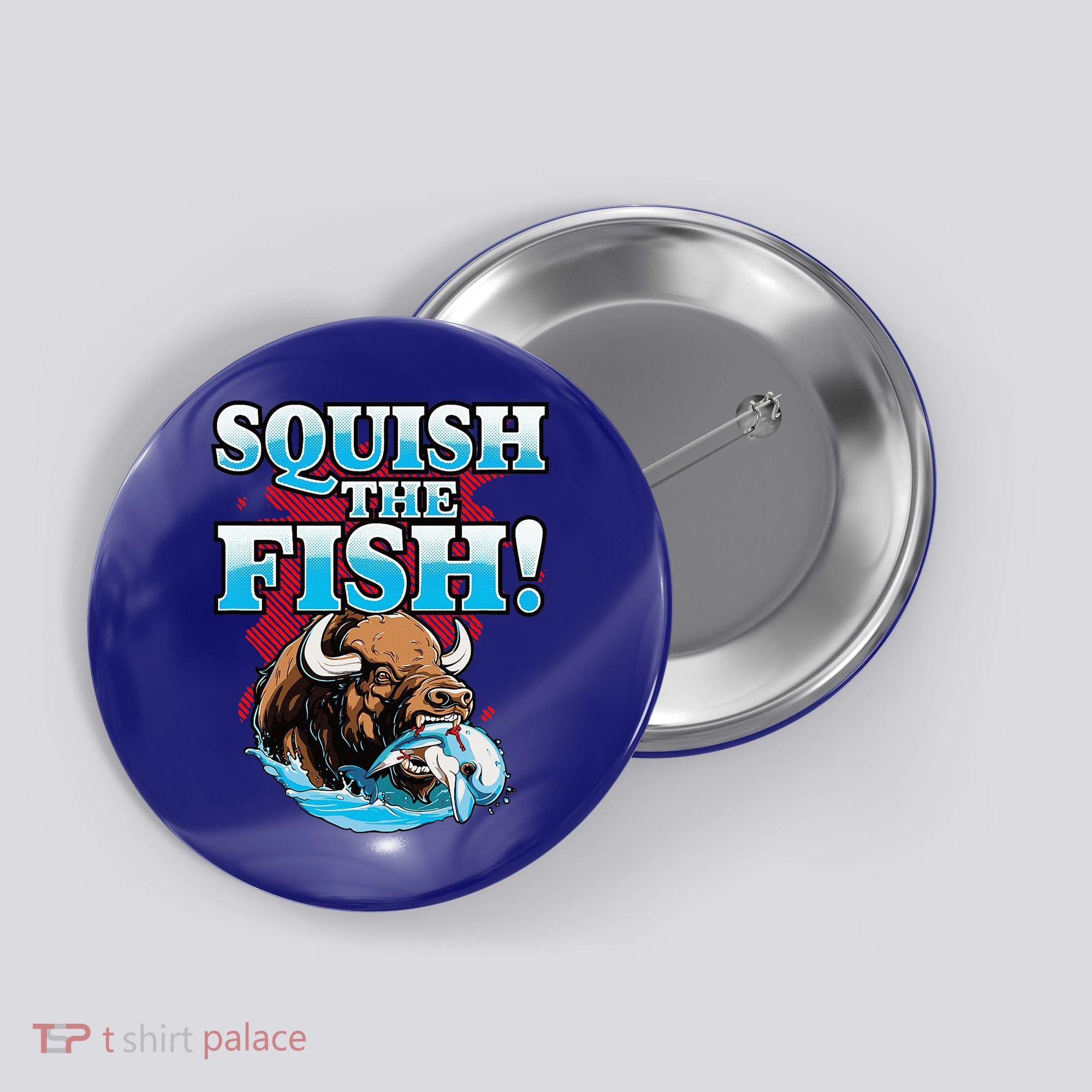 SQUISH THE FISH bison eating dolphin food chain fantasy Button