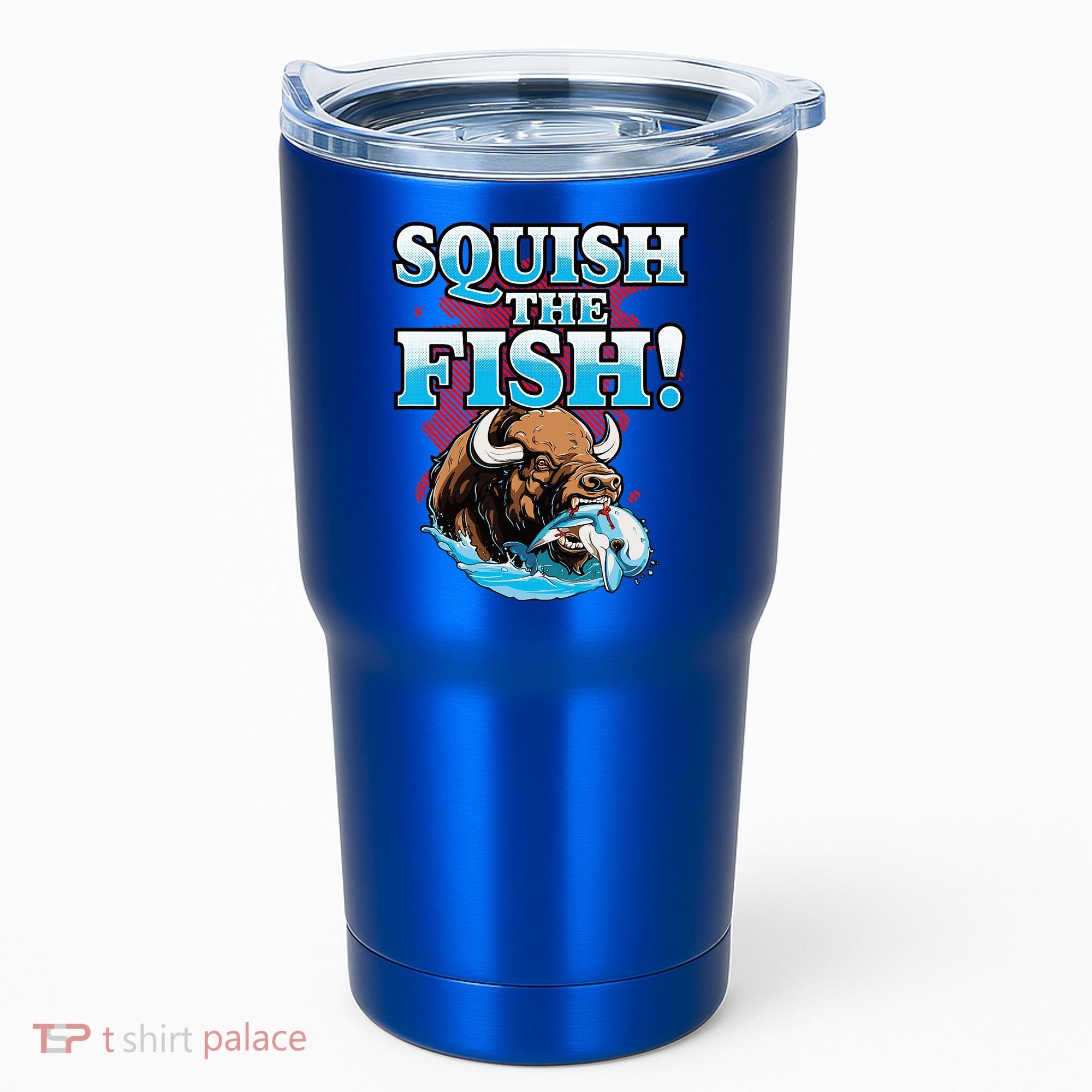 SQUISH THE FISH bison eating dolphin food chain fantasy Tumbler