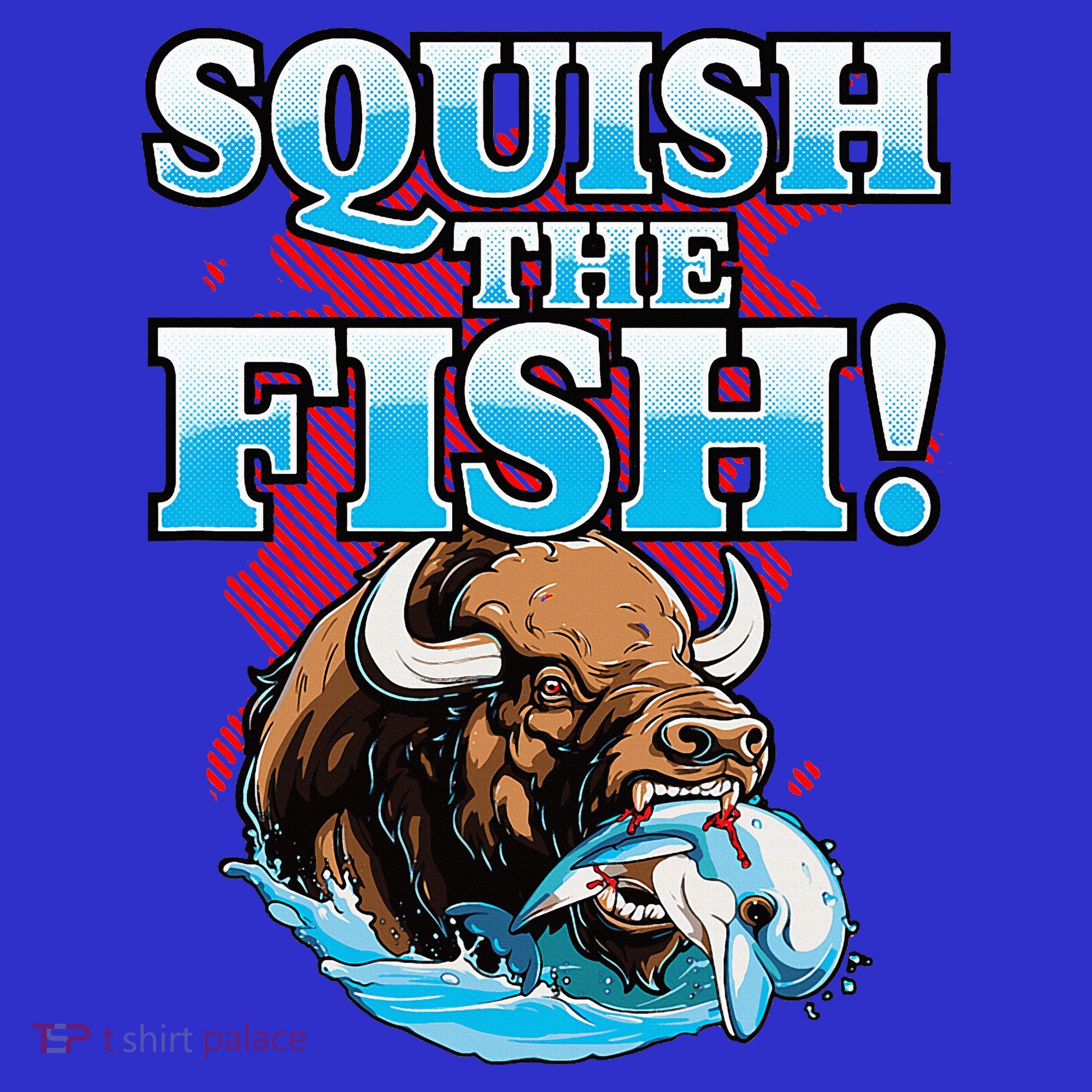 SQUISH THE FISH bison eating dolphin food chain fantasy Women's Tank Top