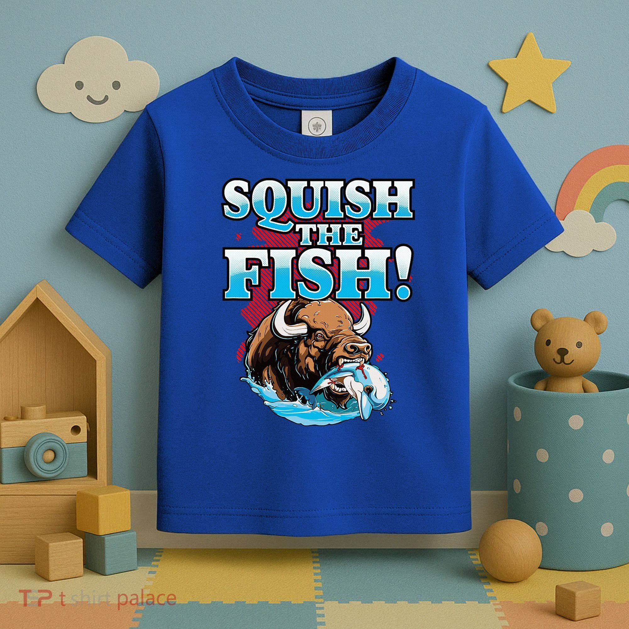 SQUISH THE FISH bison eating dolphin food chain fantasy Toddler T-Shirt