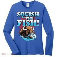 SQUISH THE FISH bison eating dolphin food chain fantasy Women's Long Sleeve Shirt thumb 0