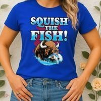 SQUISH THE FISH bison eating dolphin food chain fantasy Women's T-Shirt thumb 2