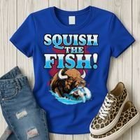 SQUISH THE FISH bison eating dolphin food chain fantasy Women's T-Shirt thumb 3