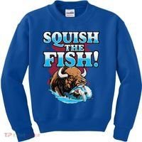 SQUISH THE FISH bison eating dolphin food chain fantasy Kids Sweatshirt thumb 0
